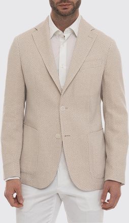 HUGO BOSS Blazer a monopetto in misto cotone strutturato
