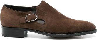 John Lobb Suède gespschoenen - Bruin