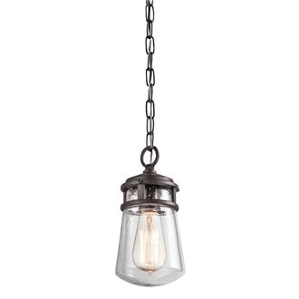 Netlighting Lyndon Small Outdoor Ceiling Chain Lantern Architectural Bronze E27 in Brown
