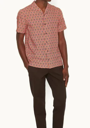Orlebar Brown Hibbert Roseate Shirt In Firestone