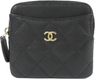 Chanel Black Grained Calfskin Coin Purse/Coin Case (Pre-Owned)