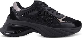 Pinko Love Birds logo sneakers - women - Calf Leather/Polyester/Rubber/Polyester/Calf Leather/Polyurethane - 36 - Black