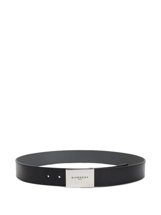 Givenchy logo-plaque leather belt - men - Leather - 105 - Black