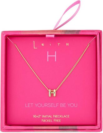 Leith Let Yourself Be You Bubble Initial Pendant Necklace in H- Gold at Nordstrom Rack