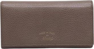Gucci Pre-owned Swing Continental Portemonnee - Dames - Vintage Accessoires - Grijs - ONE Size - Leer - Vintage
