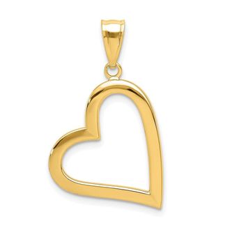 Diamond2Deal 14k Yellow Gold Polished Crooked Heart Pendant