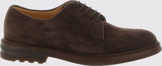 Brunello Cucinelli Suede Calfskin Derby Shoes with Rubber Sole