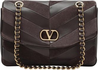 Valentino Garavani 9To 5 Medium Shoulder Bag - Dames - Schoudertassen - Bruin - ONE Size - Leer - Tassen