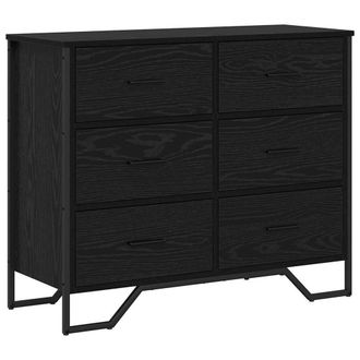 Berkfield Home Chest of Drawers Black Oak 91x35.5x74.5 cm Engineered Wood