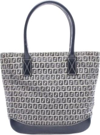 Fendi Pre-owned Zucchino Canvas Leather Tote Bag - Dames - Vintage Shopper - Veelkleurig - ONE Size - Leer - Vintage