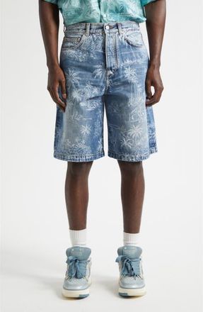 Amiri Chateau Palms Denim Shorts in Harbor Indigo at Nordstrom, Size 32