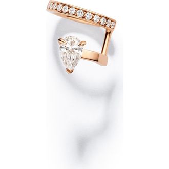 Repossi Serti sur Vide Diamond Pav&eacute; Ear Cuff in Rose Gold at Nordstrom