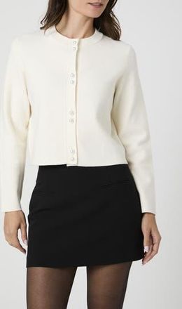 French Connection Faux Pearl Button Cardigan in Classic Cream at Nordstrom Rack, Size X-Small