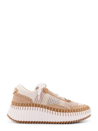 Chlo&eacute; Mesh Nama Low-Top Sneakers With Suede Inserts