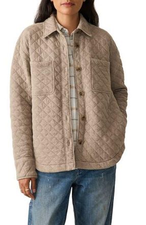 Faherty Epic Quilted Shirt Jacket in Mink Heather at Nordstrom Rack, Size X-Small