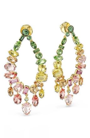 Swarovski Gema Crystal Hoop Earrings in Gold/Multi at Nordstrom