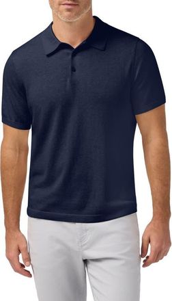 Mizzen+Main Ashe Cotton Blend Performance Sweater Polo in Navy at Nordstrom, Size X-Large