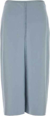Ami Raw Edges Details Midi Rok - Dames - Midirokken - Blauw - XS - Polyester - Rokken