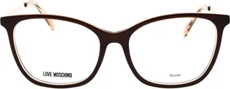 Love Moschino MOL622 Rectangular Frame Eyeglasses - Brown
