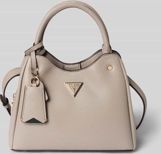 Guess Handtasche mit Label-Applikation Modell ECO MERIDIAN II in Taupe, Gr&ouml;&szlig;e 1