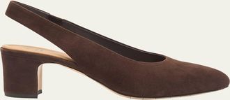 Aquatalia 50mm Trevi Suede Slingback Pumps