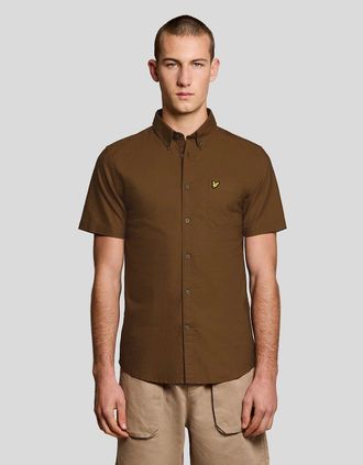 Lyle & Scott Lyle And Scott Mens Short Sleeve Oxford Shirt - Brown - Size: Regular/36