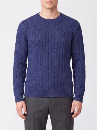 Polo Ralph Lauren Crewneck Jumper in Wool and Cashmere with Embroidered Pony Logo