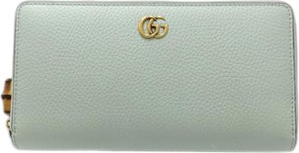 Gucci Pale Green Leather Long Wallet (Bi-Fold) (Pre-Owned)