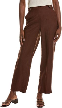 Anne Klein High Rise Linen-Blend Wide Leg Pant