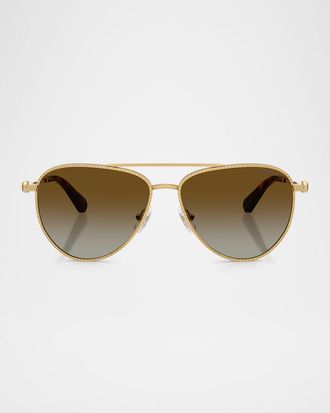 Swarovski SK7031 Crystal Metal Aviator Sunglasses