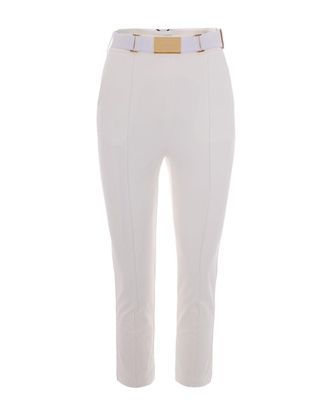 Elisabetta Franchi White Skinny Flat Front Pants