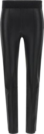 Brunello Cucinelli Stretch Nappa Leggings - Dames - Leren Broeken - Zwart - S - Katoen - Broeken