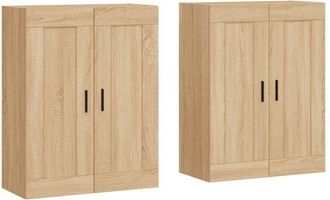vidaXL Wall Mounted Cabinets 2 pcs Sonoma Oak Engineered Wood Vidaxl