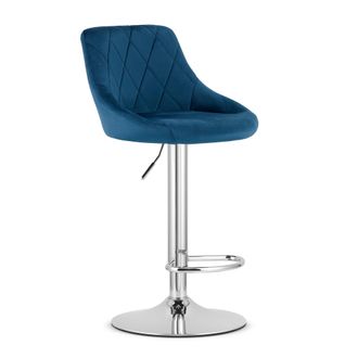 OEM Taburete Kast - Terciopelo Azul Marino / Base Cromada