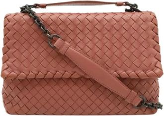 Bottega Veneta Pre-owned Intrecciato Leren Schoudertas (Olimpia) - Dames - Vintage Schoudertas - Roze - ONE Size - Leer - Vintage