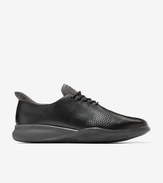 Cole Haan Mens 6.ZER&Oslash;GRAND Laser Quick-On Oxford Shoes - Black Size 10.5