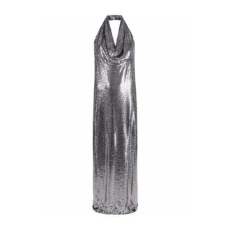 Blanca Vita Lange Jurk met Pailletten - Dames - Avondkleed - Grijs - S - Pailletten - Kleedjes