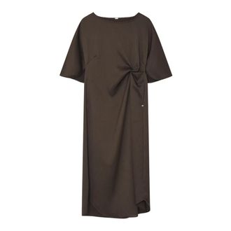 Gustav Midi Jurk - Dames - Casual kleedjes - Bruin - M - Kleedjes