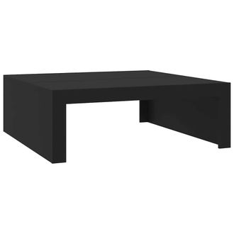 vidaXL Mesa De Centro Madera Contrachapada Negro 100x100x35 Cm Vidaxl