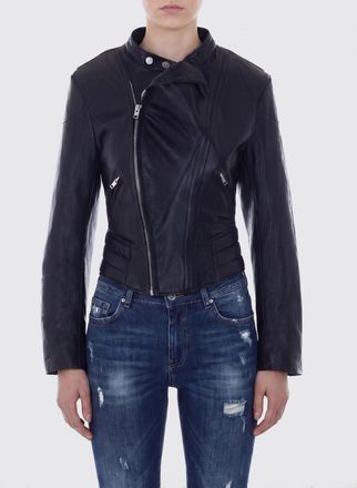 Maison Margiela Giacca biker in pelle ovina slim fit con zip laterale