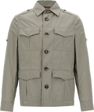 Brunello Cucinelli Bicolor Cotton Shell Mens Jacket