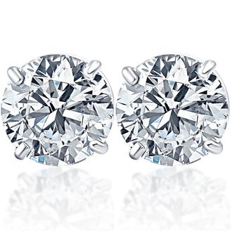 Pompeii3 1 1/2ct Lab Grown Diamond Studs 14k White Gold Earrings