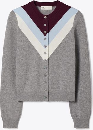 Tory Burch Womens Chevron Wool Cardigan, size XS