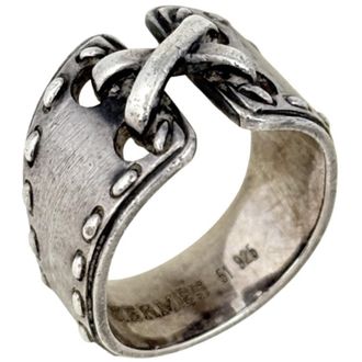 Herm&egrave;s Silver Silver 925 Band Ring (Pre-Owned)