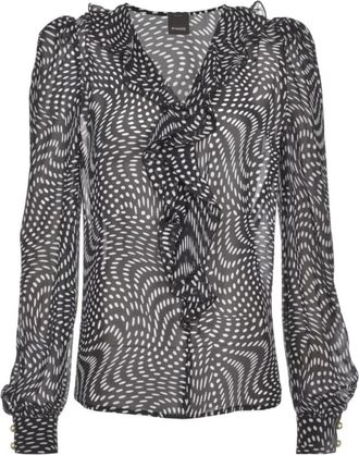 Pinko Astrometria 3 Blusa Fluida - Dames - Blouses - Zwart - L - Overhemden