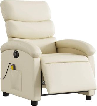 vidaXL Vidaxl - Sill&oacute;n De Masaje Reclinable El&eacute;ctrico Cuero Sint&eacute;tico Crema