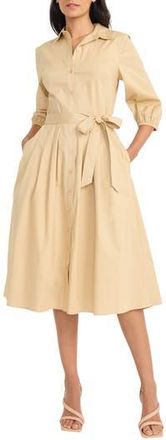 Maggy London Long Sleeve Midi Shirtdress in Warm Sand at Nordstrom Rack, Size 18 (Similar To 16W)
