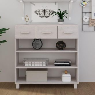 vidaXL Vidaxl - Mesa Consola Hamar Madera Maciza De Pino Blanco 90x35x90 Cm
