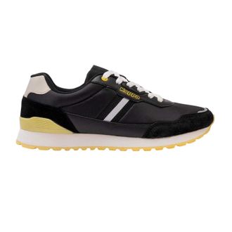 Kappa Lage su&egrave;de sneakers voor heren met Draydon-logo (ZWART/GEEL)