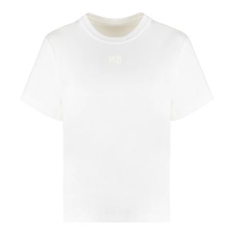Alexander Wang T-Shirts, female, White, XS, Cotton crew-neck T-shirt